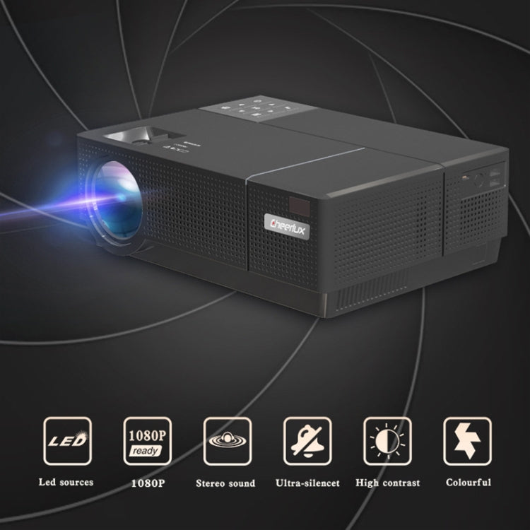 Cheerlux CL770 4000 Lumens 1920 x 1080P Full HD Smart Projector, Support HDMI x 2 / USB x 2 / VGA / AV