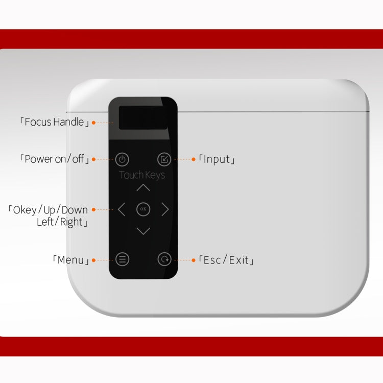 T8 1920x1080 Portable Home Theater Office Full HD Mini LED Projector with Remote Control, Built-in Speaker, Support USB / HDMI / AV / IR, Same Screen Version