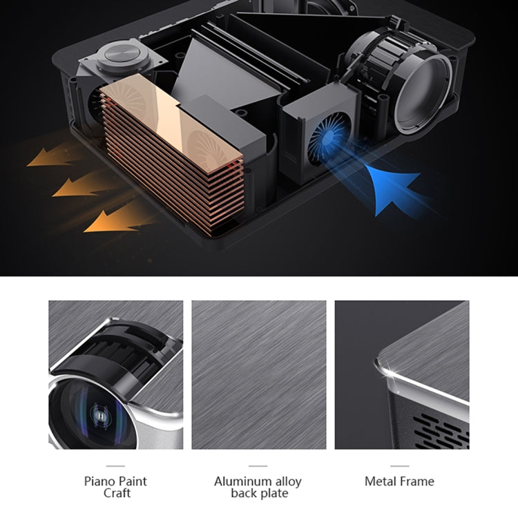 AUN AKEY5 UP 3800 Lumens 1920 x 1080P Full HD Home Entertainment Video Projector, Android 6.0, 1GB+8GB, Support Bluetooth / WiFi (White)