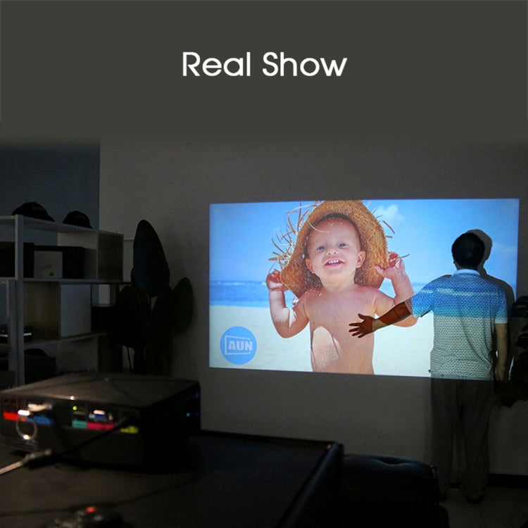 AUN C80 2200 Lumens 1280 x 720P LED Portable HD Theater Projector (Black)