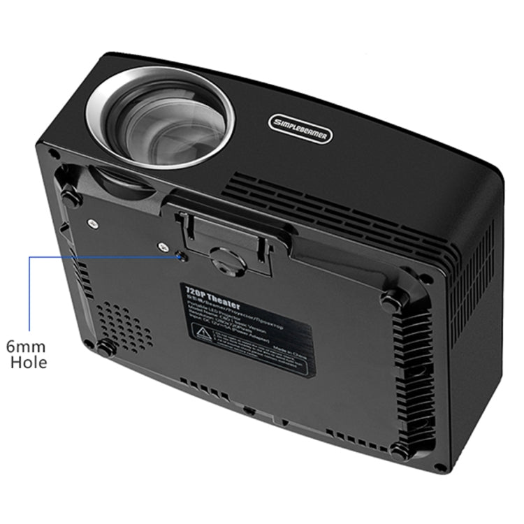 AUN C80 2200 Lumens 1280 x 720P LED Portable HD Theater Projector (Black)
