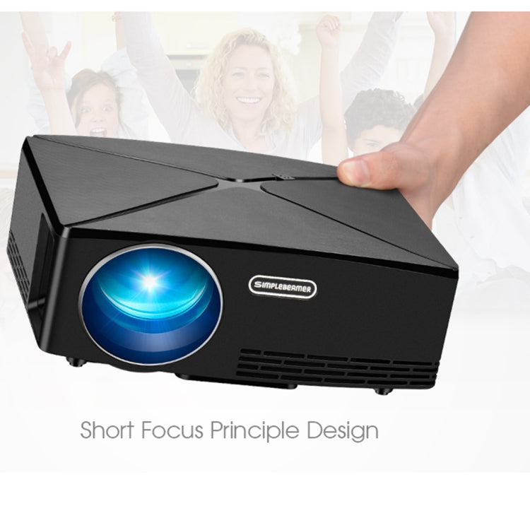 AUN C80 2200 Lumens 1280 x 720P LED Portable HD Theater Projector (Black)