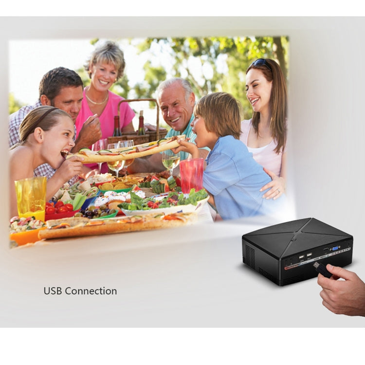 AUN C80 2200 Lumens 1280 x 720P LED Portable HD Theater Projector (Black)