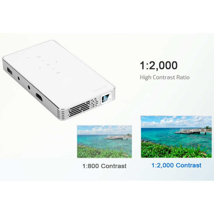 AUN D5 200 ANSI Lumens 854 x 480(WVGA) DLP Display Portable Projector (White)