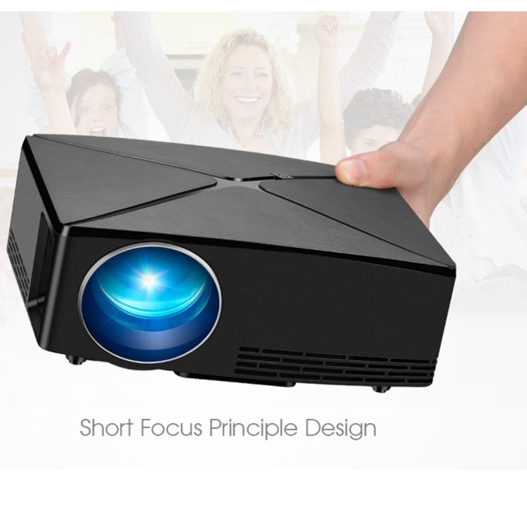 AUN C80UP 2200 Lumens 1280 x 720P LED Portable HD Theater Projector, Amlogic S905X Quad Core ARM Cortex-A53 up to 2.0GHz, Android 6.0.1 OS, 1GB + 8GB, Support WiFi, Bluetooth(Black)