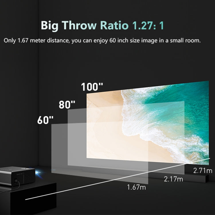 RD825 1280x720 2200LM Mini LED Projector Home Theater, Support HDMI & AV & VGA & USB, Smart Version (Silver)