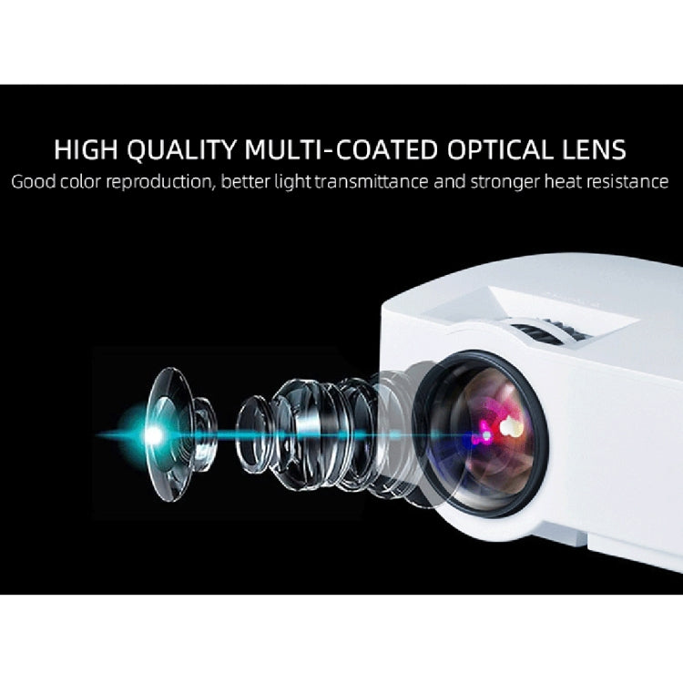 A8 800x480 1200LM Mini LED Projector Home Theater, Support HDMI & AV & VGA & USB, Mobile Phone Version (White)