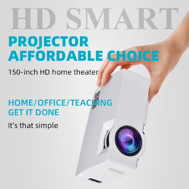 A8 800x480 1200LM Mini LED Projector Home Theater, Support HDMI & AV & VGA & USB, Android Version (White)