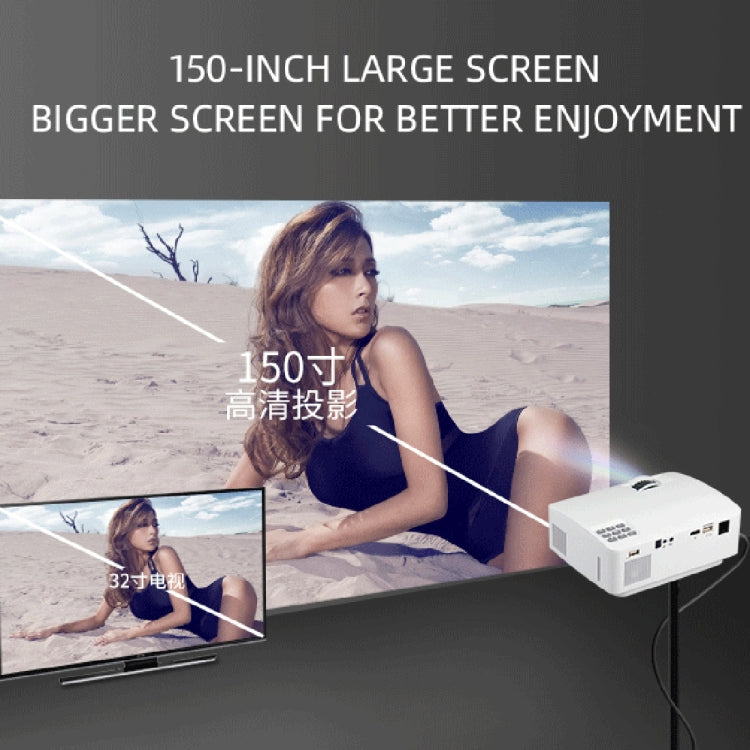 A8 800x480 1200LM Mini LED Projector Home Theater, Support HDMI & AV & VGA & USB, Android Version (White)