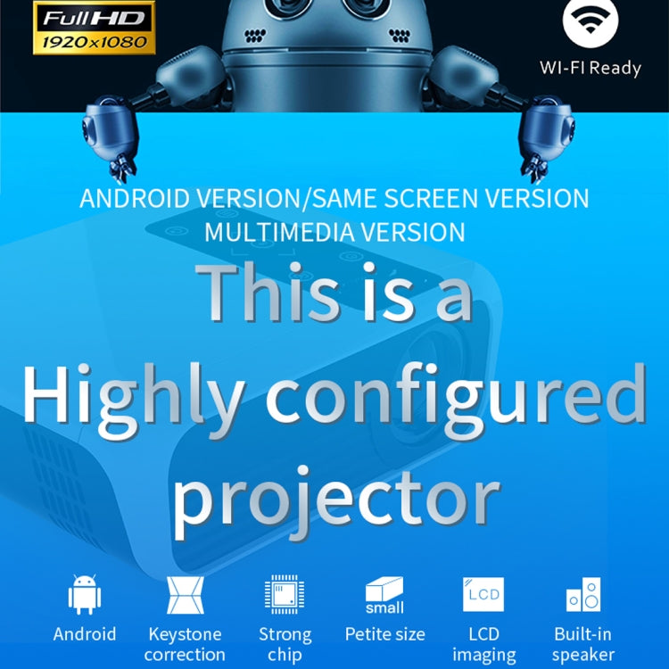 T500 1920x1080 3000LM Mini LED Projector Home Theater, Support HDMI & AV & VGA & USB & TF, Standard Version (White)