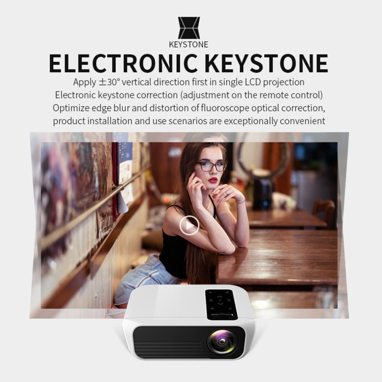 T500 1920x1080 3000LM Mini LED Projector Home Theater, Support HDMI & AV & VGA & USB & TF, Standard Version (White)