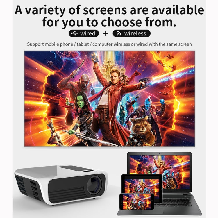 T500 1920x1080 3000LM Mini LED Projector Home Theater, Support HDMI & AV & VGA & USB & TF, Mobile Phone Version (White)