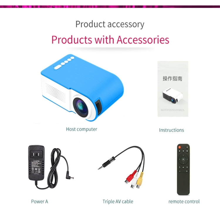 YG210 320x240 400-600LM Mini LED Projector Home Theater, Support HDMI & AV & SD & USB, Battery Version