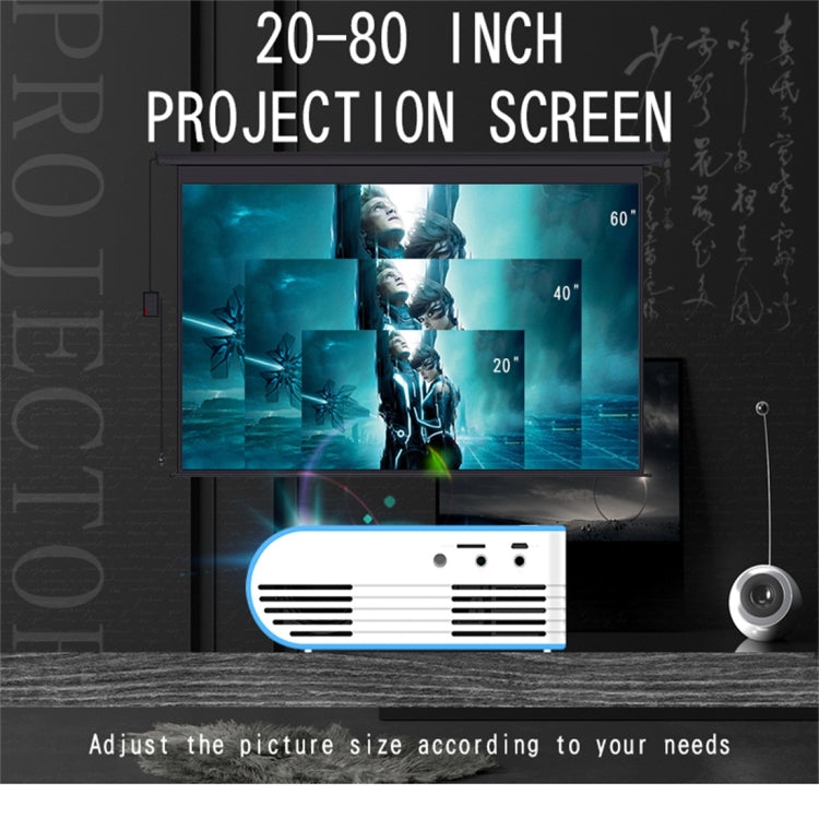 YG210 320x240 400-600LM Mini LED Projector Home Theater, Support HDMI & AV & SD & USB, Battery Version