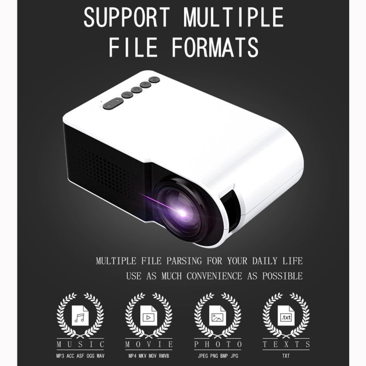 YG210 320x240 400-600LM Mini LED Projector Home Theater, Support HDMI & AV & SD & USB, Battery Version