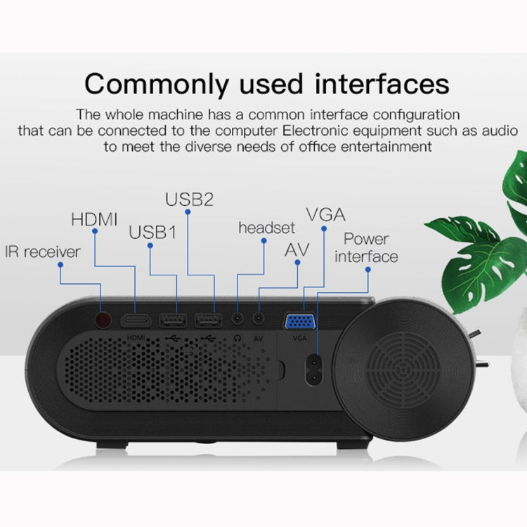 YG420 1280x720 2400LM Mini LED Projector Home Theater, Support HDMI & AV & SD & USB & VGA, General Version (Black)