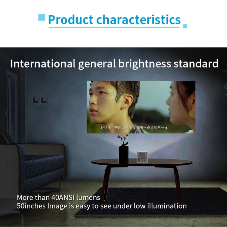 P1S 5V 2A Output DLP Optical Engine USB Charging LED Micro WiFi Projector Pocket Beamer Home Theater with Indicator light, Support TF Card & WiFi & Android / Apple Phone