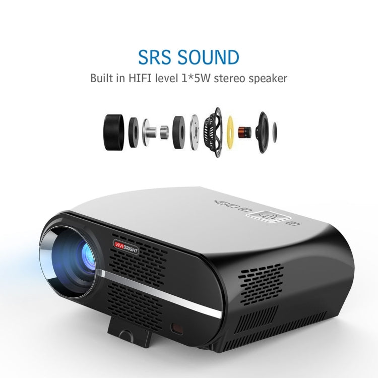 Vivibright GP100 1280x800 Home Theater LED Projector with Indicator light, Support HDMI & AV & USB Devices(Black)