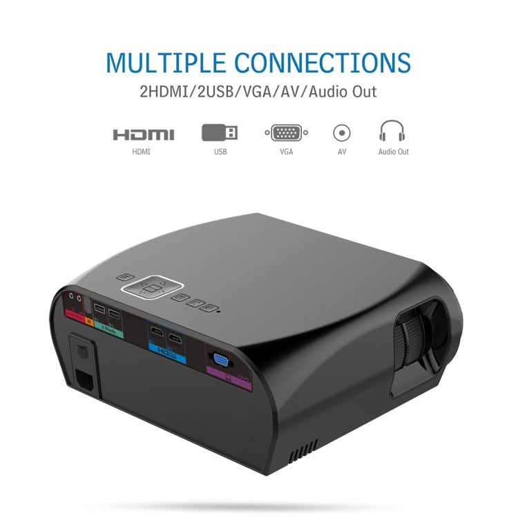 Vivibright GP100 1280x800 Home Theater LED Projector with Indicator light, Support HDMI & AV & USB Devices(Black)
