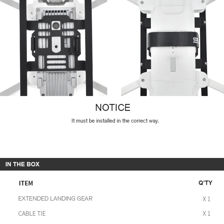 Shockproof Quick Release Anti-collision Landing Gear Height Extender Holder for Xiaomi FIMI X8 SE(Black)