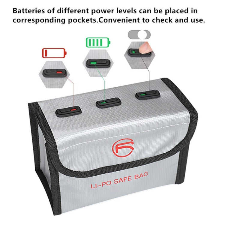 RCSTQ for DJI FPV Combo Battery Li-Po Safe Explosion-proof Storage Bag(Silver)