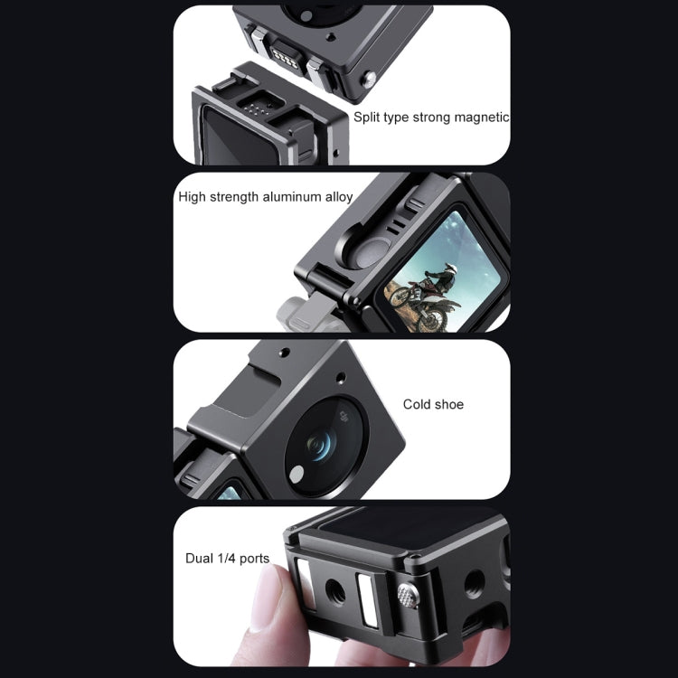 Split  Type Aluminum Alloy Cage for DJI Action 2 (Black)