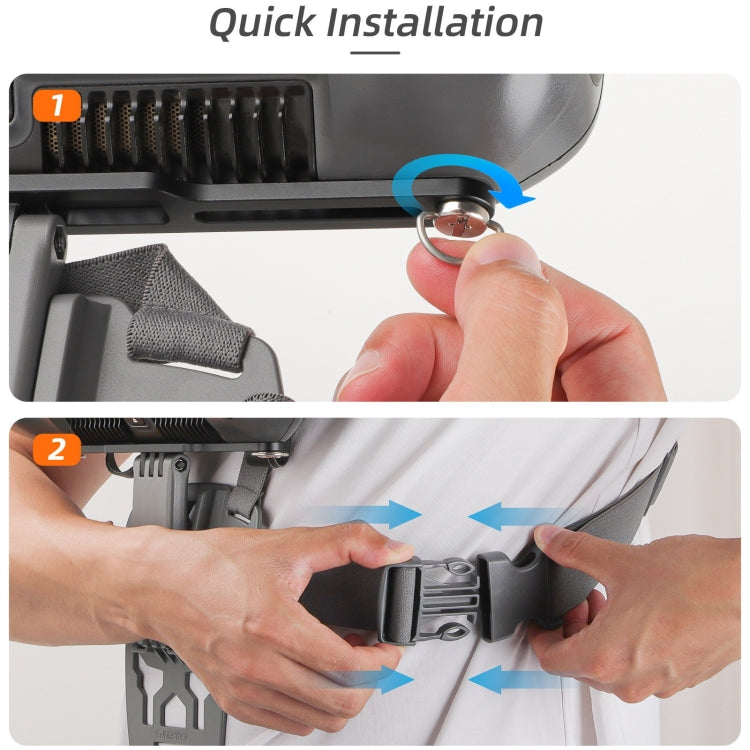 For DJI RC Plus Sunnylife Remote Control Waist Support Bracket Chest Strap  - Grey