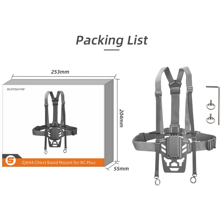 For DJI RC Plus Sunnylife Remote Control Waist Support Bracket Chest Strap  - Grey