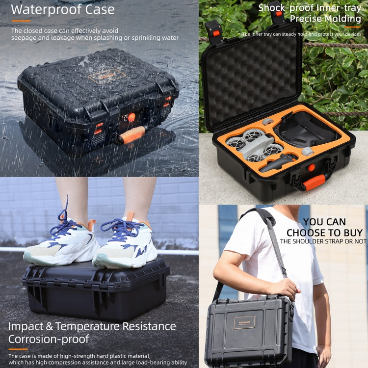 For DJI Neo Sunnylife Safety Carrying Case Large Capacity Waterproof Shock-proof Hard Travel Case  - Black