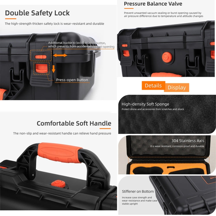 For DJI Neo Sunnylife Safety Carrying Case Large Capacity Waterproof Shock-proof Hard Travel Case  - Black