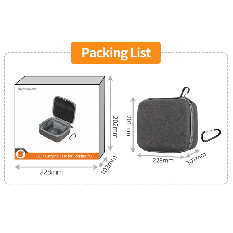 For DJI N3 Flying Glasses Sunnylife Handheld Storage Bag  - Black