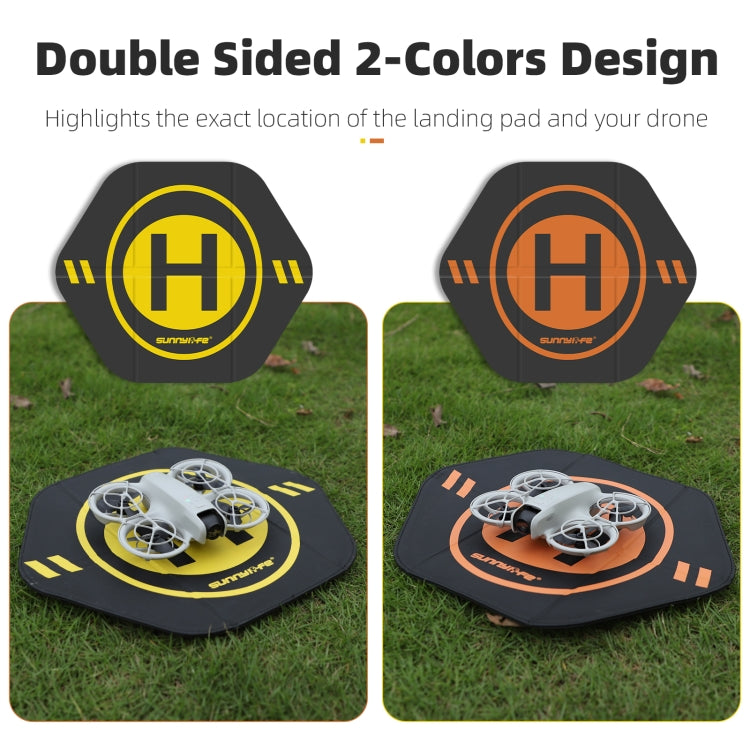 Sunnylife Drone Landing Pad 35cm Fast-Fold Double-Sided Leather Waterproof Helipad for DJI Neo / Avata 1 / 2 / Mini Series  - Yellow+Orange