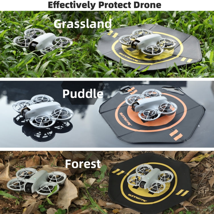 Sunnylife Drone Landing Pad 35cm Fast-Fold Double-Sided Leather Waterproof Helipad for DJI Neo / Avata 1 / 2 / Mini Series  - Yellow+Orange
