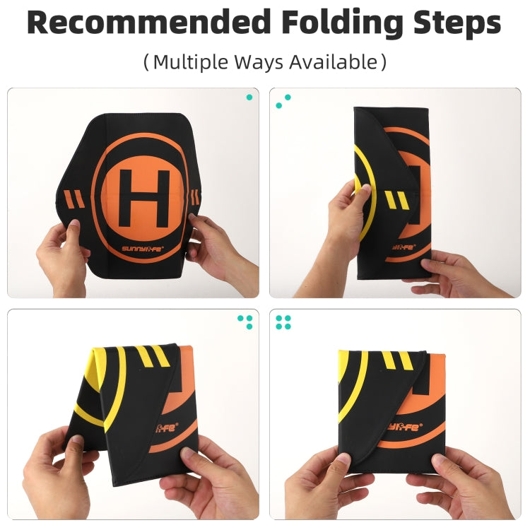 Sunnylife Drone Landing Pad 35cm Fast-Fold Double-Sided Leather Waterproof Helipad for DJI Neo / Avata 1 / 2 / Mini Series  - Yellow+Orange
