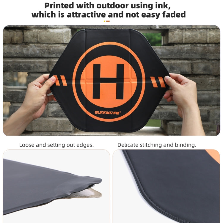 Sunnylife Drone Landing Pad 35cm Fast-Fold Double-Sided Leather Waterproof Helipad for DJI Neo / Avata 1 / 2 / Mini Series  - Yellow+Orange