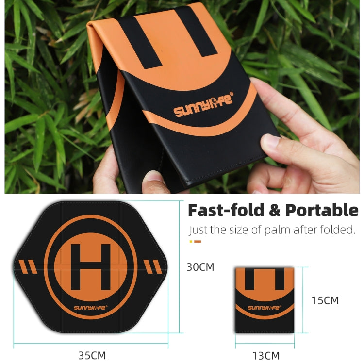 Sunnylife Drone Landing Pad 35cm Fast-Fold Double-Sided Leather Waterproof Helipad for DJI Neo / Avata 1 / 2 / Mini Series  - Yellow+Orange