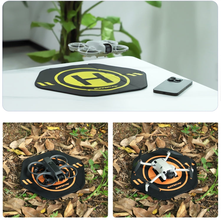 Sunnylife Drone Landing Pad 35cm Fast-Fold Double-Sided Leather Waterproof Helipad for DJI Neo / Avata 1 / 2 / Mini Series  - Yellow+Orange