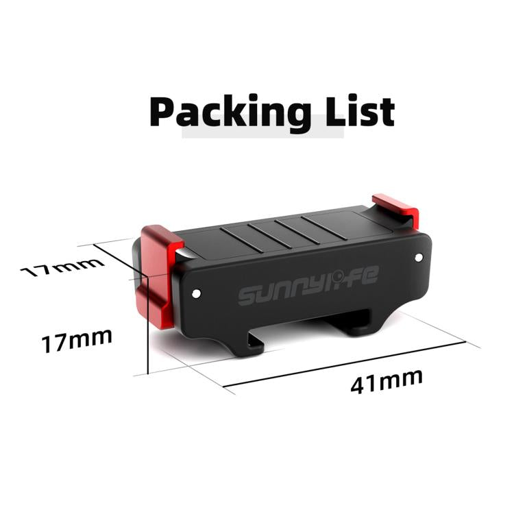 For DJI Osmo 360 / Action 5 Pro / 4 / 3 Sunnylife Magnetic Quick-Release Cold Shoe Adapter Action Camera Fill Light Microphone Adapter  - Black