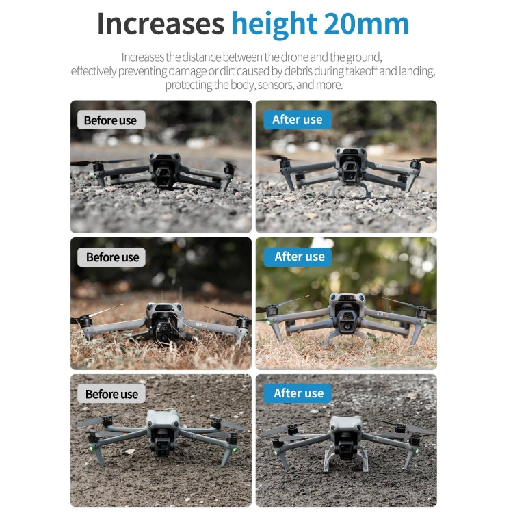 For DJI Air 3S / 3 STARTRC Folding Anti-fall Anti-dirt Heightened Landing Gear Training Rack  - Grey