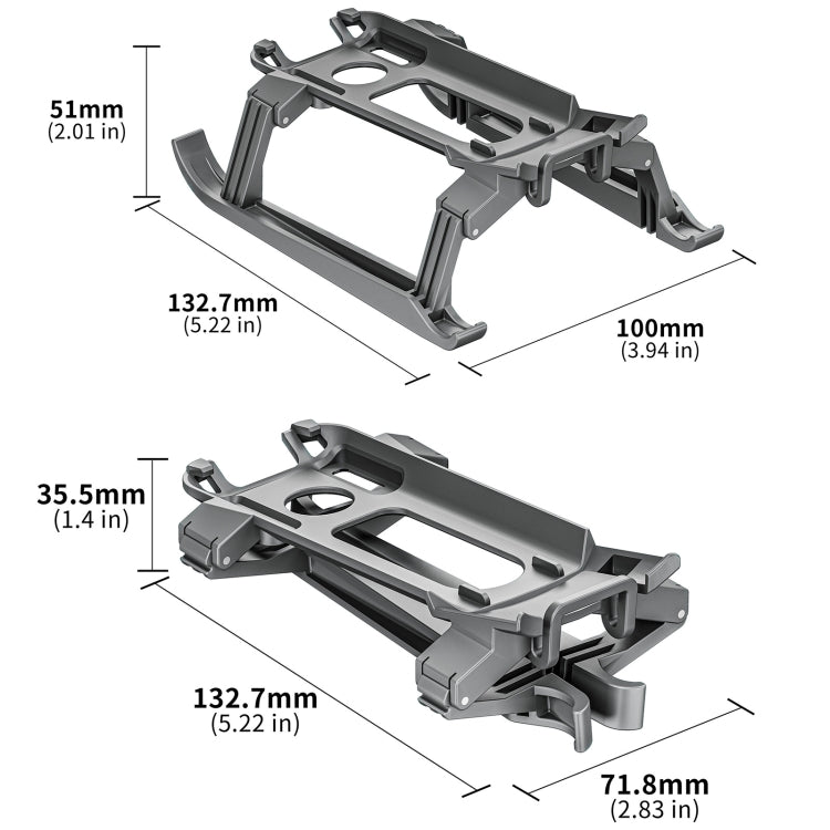 For DJI Air 3S / 3 STARTRC Folding Anti-fall Anti-dirt Heightened Landing Gear Training Rack  - Grey
