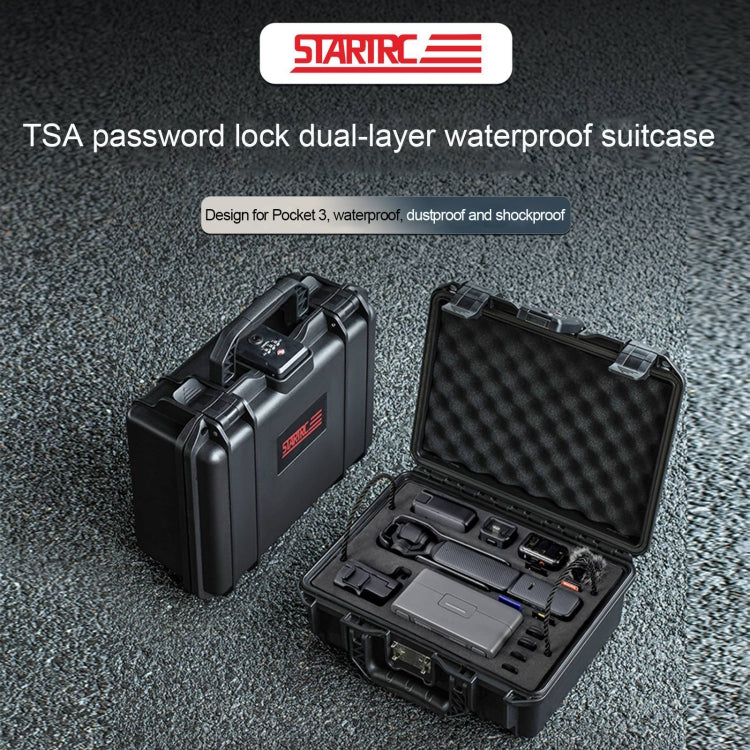 For DJI Osmo Pocket 3 STARTRC TSA Combination Lock Waterproof EVA ABS Dual-layer Suitcase Storage Box  - Black