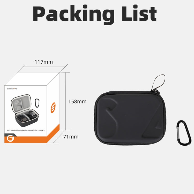 For DJI Osmo Action 5 Pro / 4 / 3 Sunnylife Portable Carrying Case Mini Standard Combo Bag