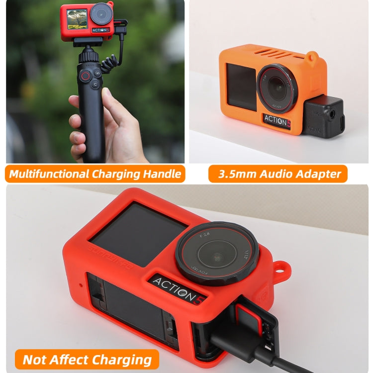 For DJI Osmo Action 5 Pro Sunnylife Silicone Protective Case Scratch-proof Camera Cover with Lanyard