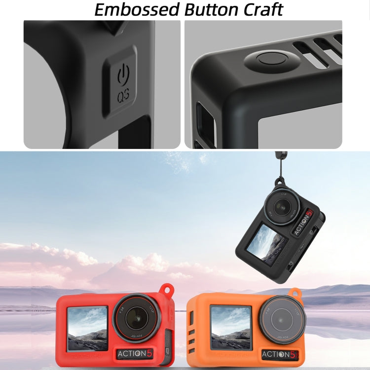 For DJI Osmo Action 5 Pro Sunnylife Silicone Protective Case Scratch-proof Camera Cover with Lanyard