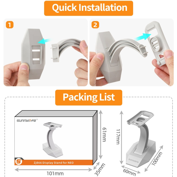 For DJI Neo Sunnylife Desktop Display Stand Drone Mount Exhibition Base Bracket  - Grey