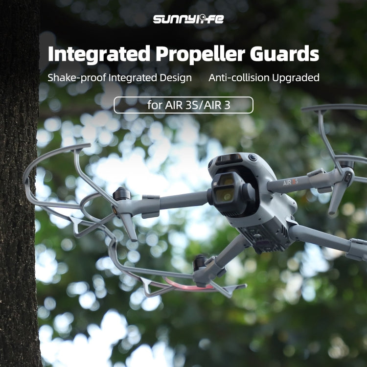 For DJI Air 3S / 3 Sunnylife Propellers Guard Protector Integrated Shielding Rings Quick Release Anti-Collision Props Safe Ring  - Grey