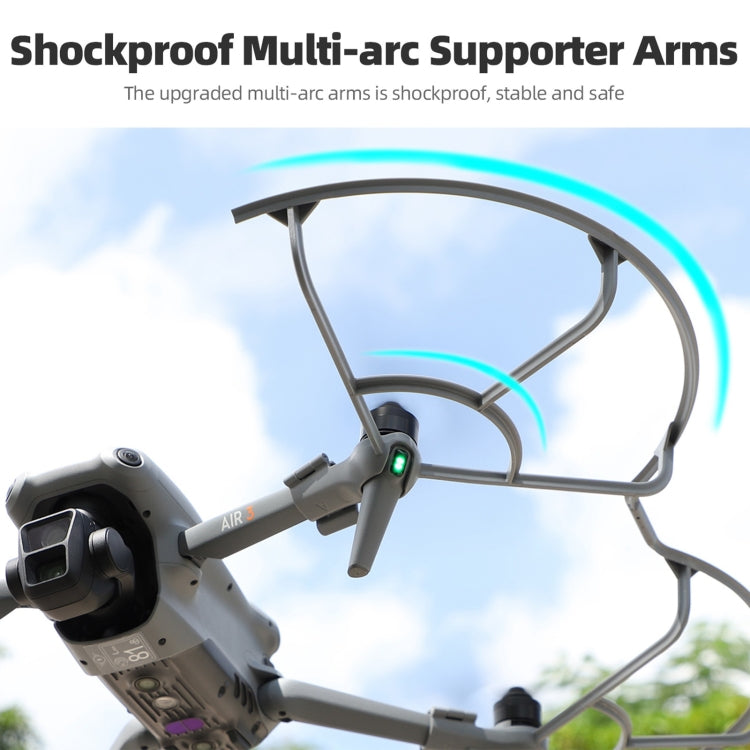 For DJI Air 3S / 3 Sunnylife Propellers Guard Protector Integrated Shielding Rings Quick Release Anti-Collision Props Safe Ring  - Grey