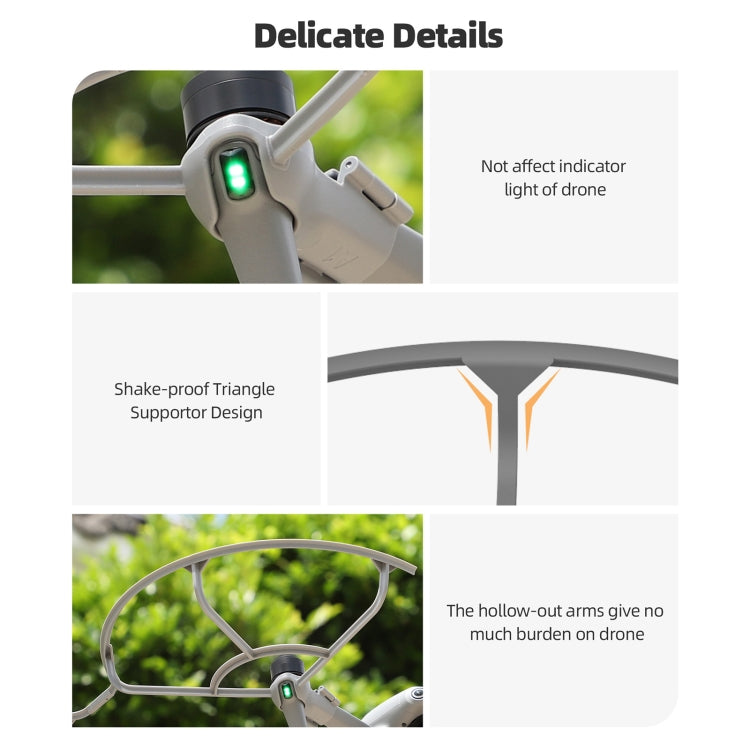For DJI Air 3S / 3 Sunnylife Propellers Guard Protector Integrated Shielding Rings Quick Release Anti-Collision Props Safe Ring  - Grey