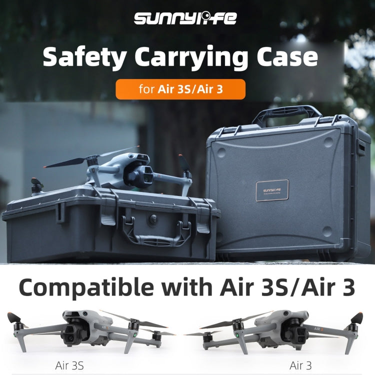For DJI Air 3S / 3 Sunnylife Safety Carrying Case Large Capacity Waterproof Shock-proof Hard Travel Case  - Black
