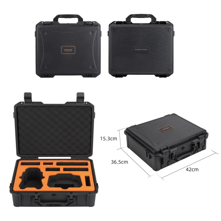For DJI Air 3S / 3 Sunnylife Safety Carrying Case Large Capacity Waterproof Shock-proof Hard Travel Case  - Black